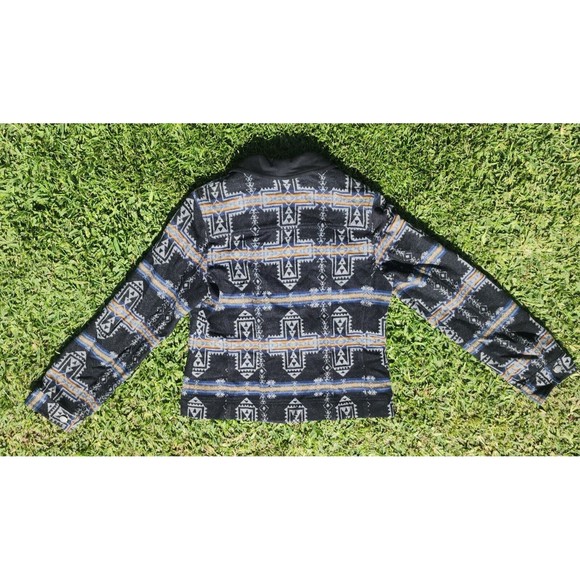 Pendleton Vintage Fit Blue Black Aztec Wool Jacket Size Medium Button Womans - Picture 6 of 13
